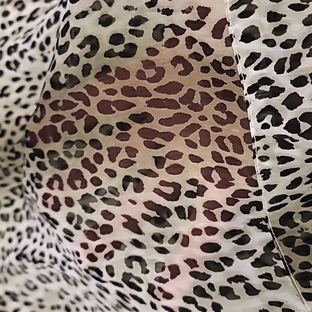 Tommy Bahama Leopard Nehru Collar With Paillette Cover Up Black Gray Large - Picture 10 of 14